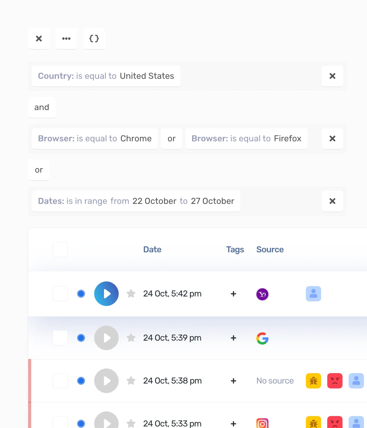 Strabber Search Filters